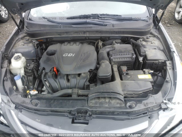 5NPEB4AC1EH870947 - 2014 HYUNDAI SONATA GLS GRAY photo 10