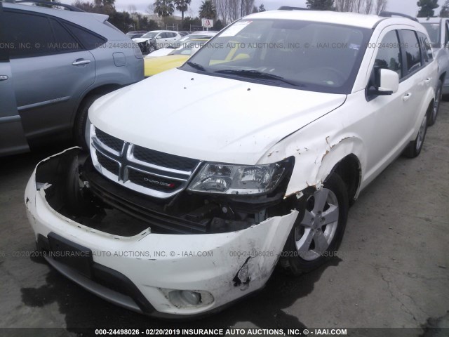 3C4PDCBGXCT387839 - 2012 DODGE JOURNEY SXT WHITE photo 2