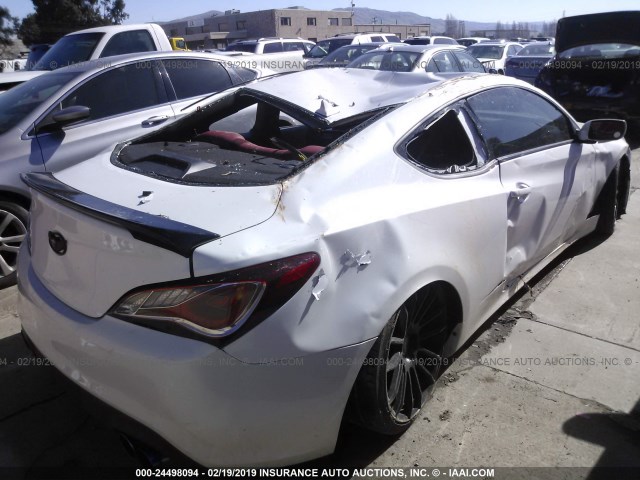 KMHHU6KJ8DU091772 - 2013 HYUNDAI GENESIS COUPE 3.8L WHITE photo 4