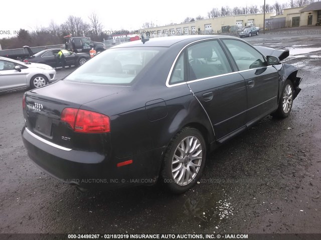 WAUAF78E28A134099 - 2008 AUDI A4 2.0T BLUE photo 4