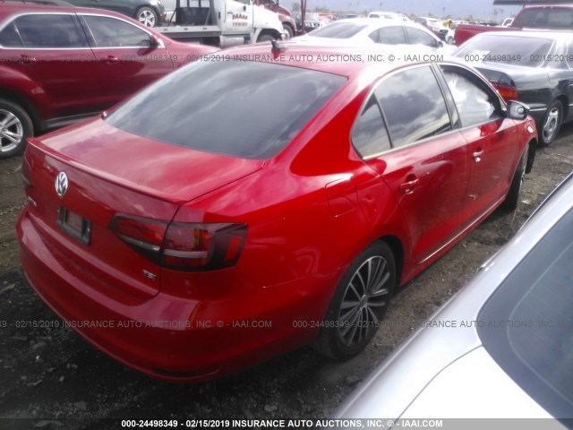 3VWD17AJ0GM322835 - 2016 VOLKSWAGEN JETTA SPORT RED photo 4