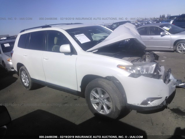 5TDBK3EH3CS094055 - 2012 TOYOTA HIGHLANDER SE WHITE photo 1