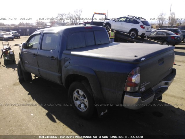 3TMLU4EN1CM097630 - 2012 TOYOTA TACOMA DOUBLE CAB BLUE photo 3