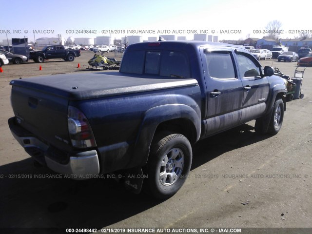 3TMLU4EN1CM097630 - 2012 TOYOTA TACOMA DOUBLE CAB BLUE photo 4