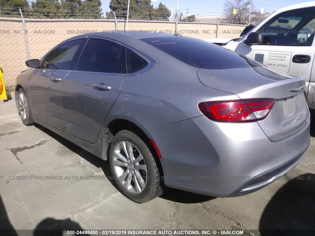 1C3CCCABXFN591590 - 2015 CHRYSLER 200 LIMITED SILVER photo 3