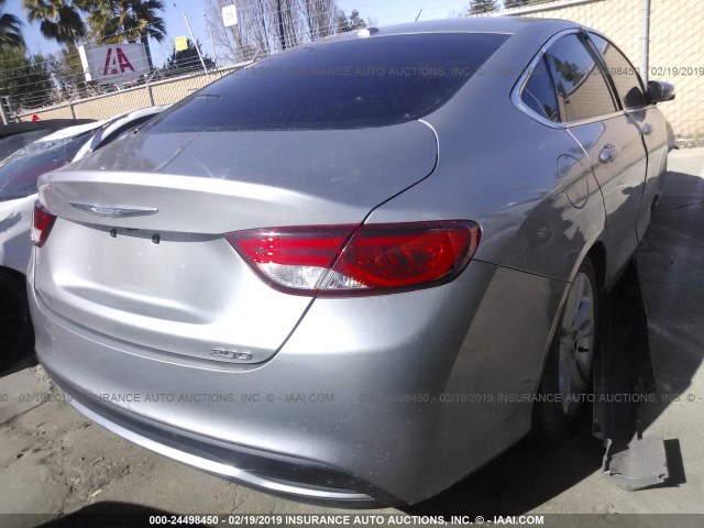 1C3CCCABXFN591590 - 2015 CHRYSLER 200 LIMITED SILVER photo 4