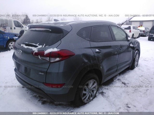 KM8J3CA42JU675949 - 2018 HYUNDAI TUCSON LIMITED/SPORT AND ECO/SE GRAY photo 4