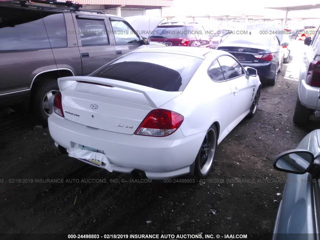 KMHHN65F06U221745 - 2006 HYUNDAI TIBURON GT/SE/GT LIMITED WHITE photo 4