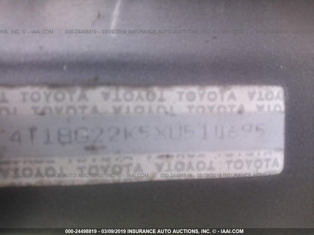4T1BG22K5XU510695 - 1999 TOYOTA CAMRY CE/LE/XLE 灰色 照片 9
