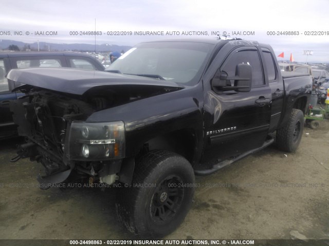 3GCEK23C89G232954 - 2009 CHEVROLET SILVERADO K1500 LT BLACK photo 2