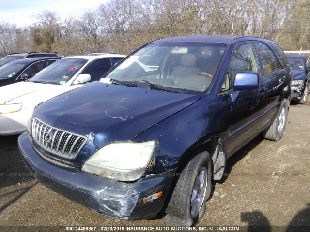 JTJGF10U410101367 - 2001 LEXUS RX 300 BLUE photo 2