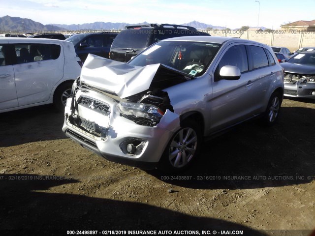 4A4AP3AU3EE011144 - 2014 MITSUBISHI OUTLANDER SPORT ES SILVER photo 2