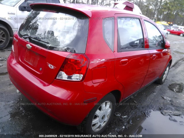 KL1TJ62674B182666 - 2004 CHEVROLET AVEO LS RED photo 4