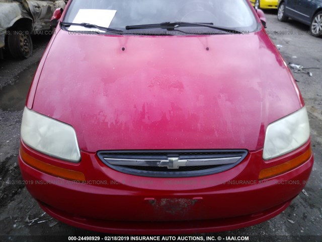KL1TJ62674B182666 - 2004 CHEVROLET AVEO LS RED photo 6