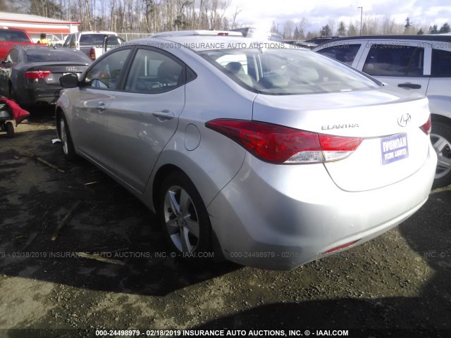 KMHDH4AEXCU338297 - 2012 HYUNDAI ELANTRA GLS/LIMITED SILVER photo 3