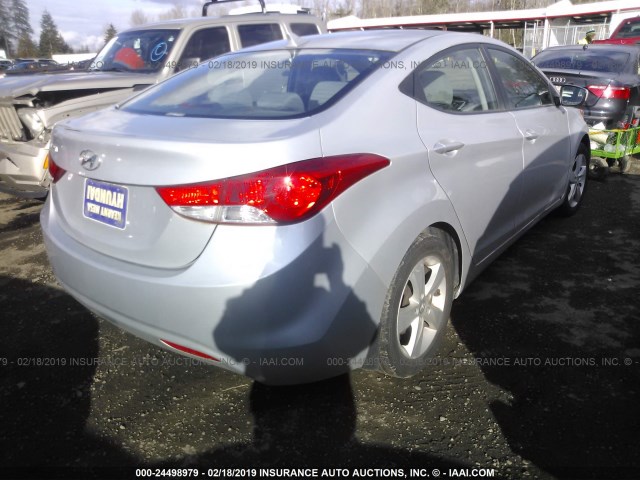 KMHDH4AEXCU338297 - 2012 HYUNDAI ELANTRA GLS/LIMITED SILVER photo 4