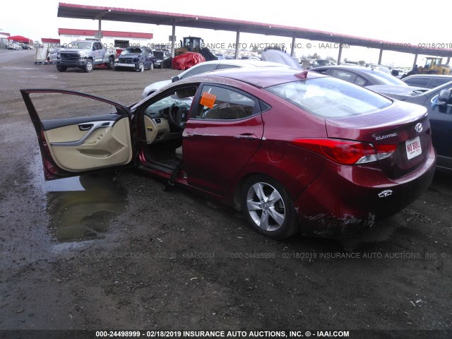 5NPDH4AE1DH361158 - 2013 HYUNDAI ELANTRA GLS/LIMITED RED photo 3