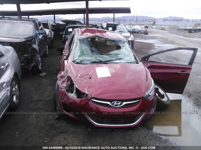 5NPDH4AE1DH361158 - 2013 HYUNDAI ELANTRA GLS/LIMITED RED photo 6