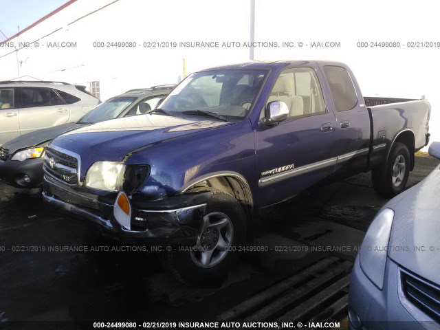 5TBBT4414YS023342 - 2000 TOYOTA TUNDRA ACCESS CAB/ACCESS CAB SR5 BLUE photo 2