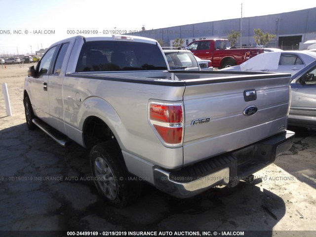 1FTEX1CM6DFC13107 - 2013 FORD F150 SUPER CAB SILVER photo 3