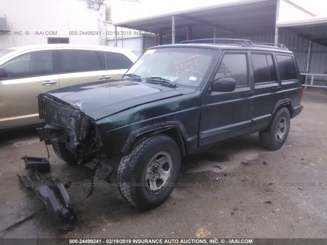 1J4FT68S1XL536887 - 1999 JEEP CHEROKEE SPORT/CLASSIC მწვანე ფოტო 2