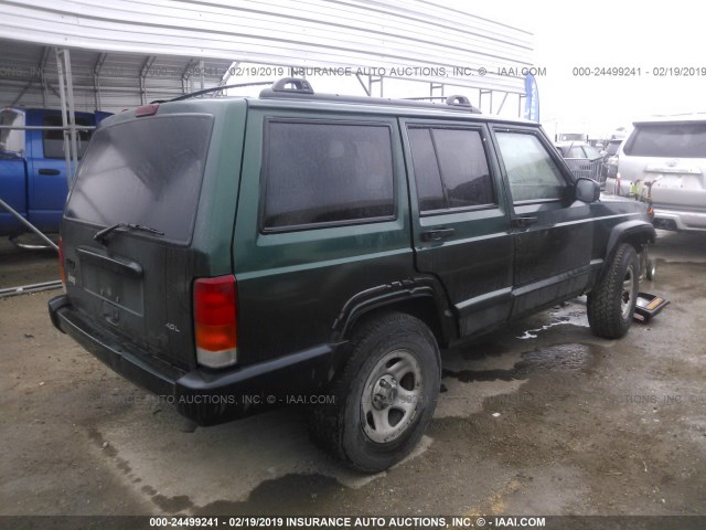 1J4FT68S1XL536887 - 1999 JEEP CHEROKEE SPORT/CLASSIC მწვანე ფოტო 4