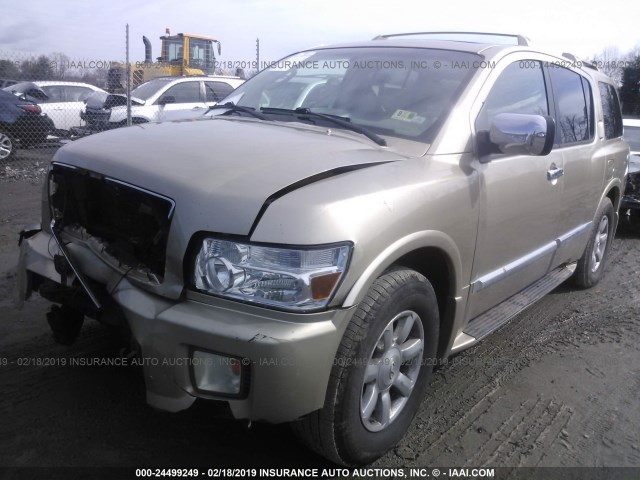 5N3AA08C25N803664 - 2005 INFINITI QX56 GOLD photo 2