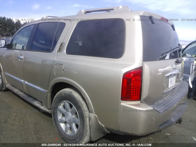 5N3AA08C25N803664 - 2005 INFINITI QX56 GOLD photo 3