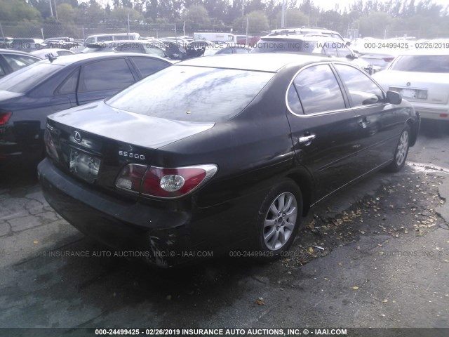 JTHBF30G220080943 - 2002 LEXUS ES 300 BLACK photo 4