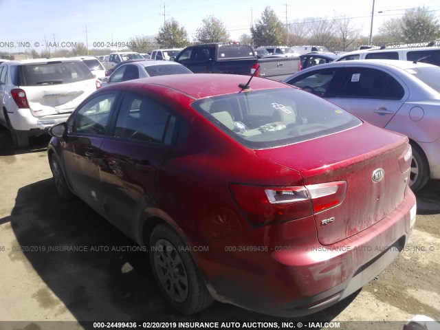 KNADM4A3XF6420616 - 2015 KIA RIO LX RED photo 3