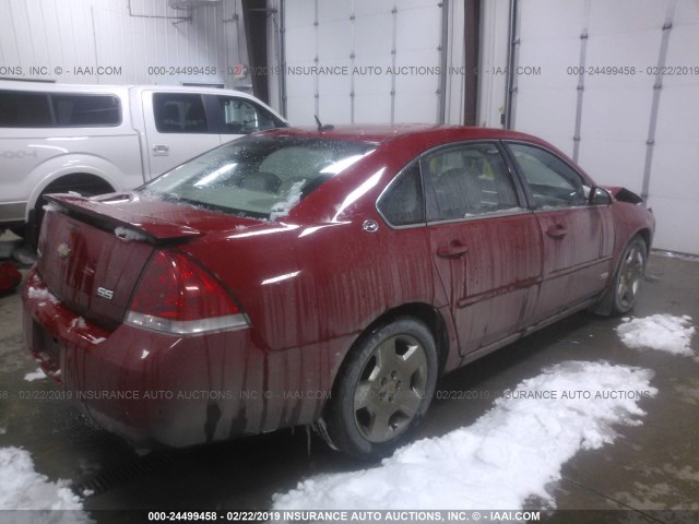 2G1WD58C179343886 - 2007 CHEVROLET IMPALA SUPER SPORT RED photo 4