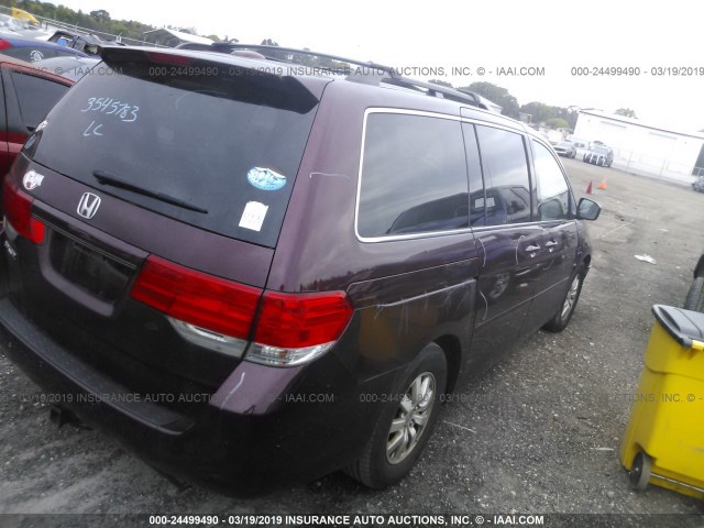 5FNRL3H60AB064471 - 2010 HONDA ODYSSEY EXL MAROON photo 4