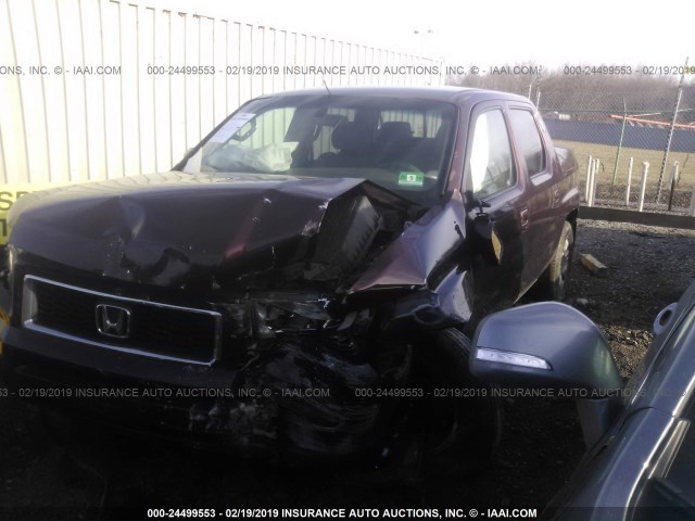 2HJYK16348H538627 - 2008 HONDA RIDGELINE RTX MAROON photo 2