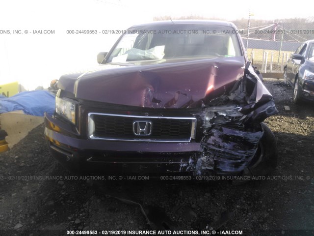 2HJYK16348H538627 - 2008 HONDA RIDGELINE RTX MAROON photo 6