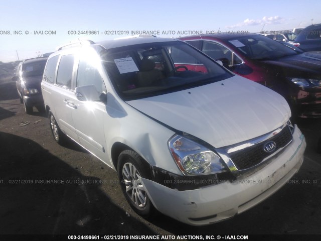 KNDMG4C77C6443910 - 2012 KIA SEDONA LX WHITE photo 1