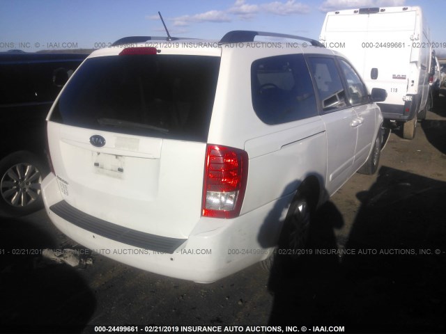 KNDMG4C77C6443910 - 2012 KIA SEDONA LX WHITE photo 4