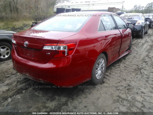 4T4BF1FKXER431002 - 2014 TOYOTA CAMRY L/SE/LE/XLE 红色 照片 4