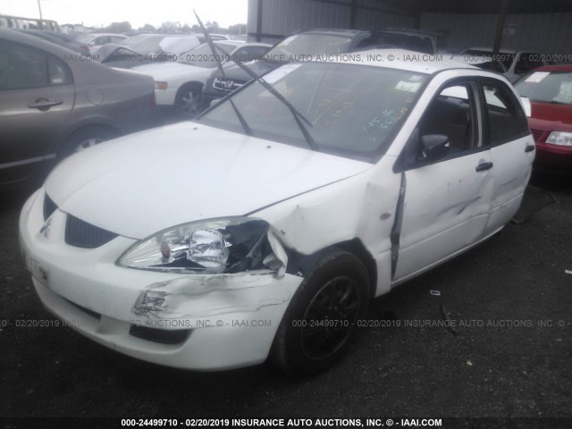 JA3AJ26EX4U042365 - 2004 MITSUBISHI LANCER ES WHITE photo 2