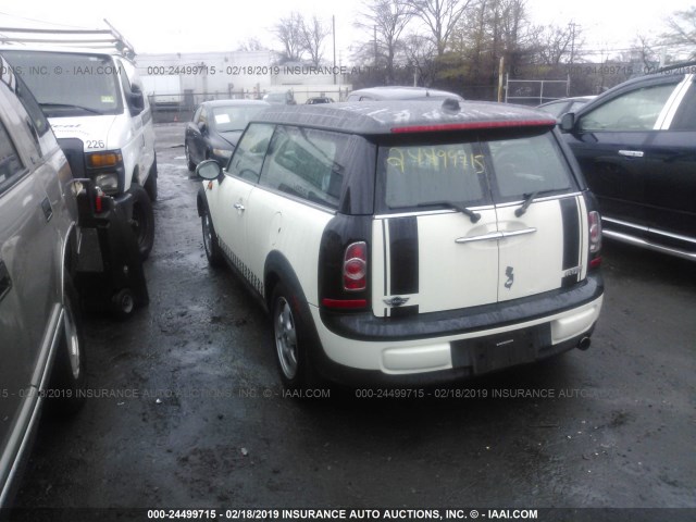 WMWZF3C50BTY00441 - 2011 MINI COOPER CLUBMAN CREAM photo 3