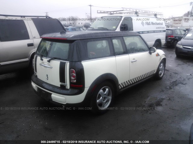 WMWZF3C50BTY00441 - 2011 MINI COOPER CLUBMAN CREAM photo 4