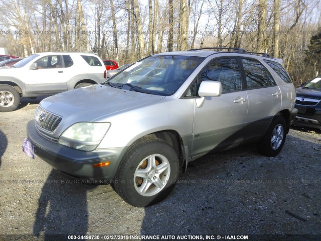 JTJHF10U220249653 - 2002 LEXUS RX 300 SILVER photo 2