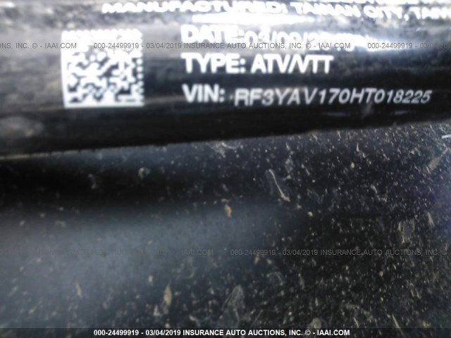 RF3YAV170HT018225 - 2017 POLARIS RZR 170 BLUE photo 9