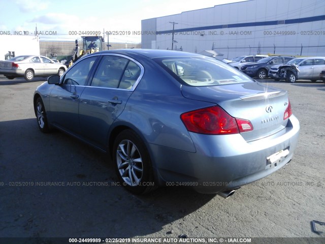 JNKBV61F67M816356 - 2007 INFINITI G35 BLUE photo 3