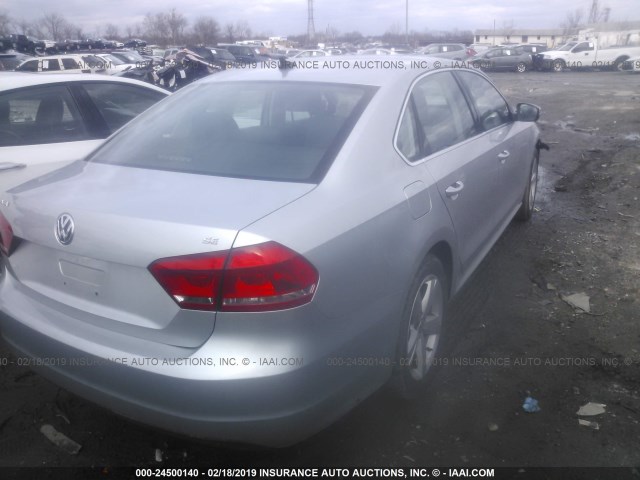 1VWBP7A30DC062621 - 2013 VOLKSWAGEN PASSAT SE GRAY photo 4