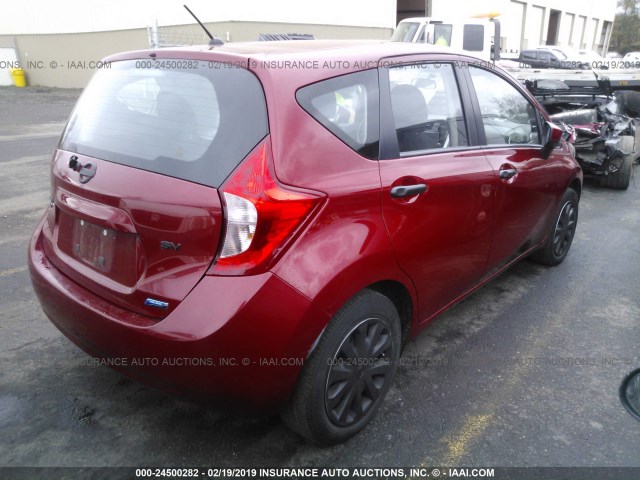 3N1CE2CP2FL412776 - 2015 NISSAN VERSA NOTE S/S PLUS/SV/SL/SR RED photo 4