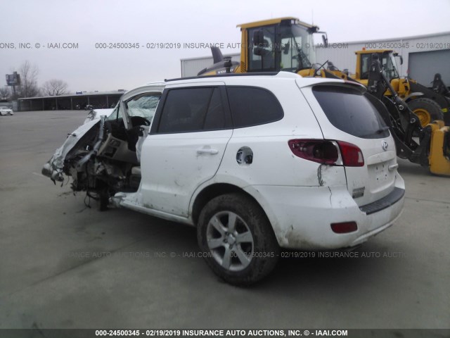 5NMSH13E38H146161 - 2008 HYUNDAI SANTA FE SE/LIMITED WHITE photo 3