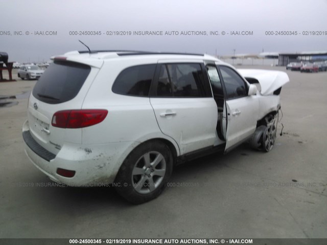 5NMSH13E38H146161 - 2008 HYUNDAI SANTA FE SE/LIMITED WHITE photo 4