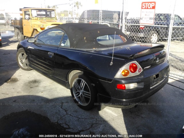 4A3AE75H03E019584 - 2003 MITSUBISHI ECLIPSE SPYDER GTS BLACK photo 3