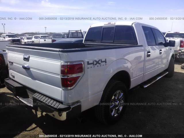 1FTFW1ET4DKD41879 - 2013 FORD F150 WHITE photo 4