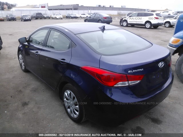 5NPDH4AE8BH048881 - 2011 HYUNDAI ELANTRA GLS/LIMITED BLUE photo 3